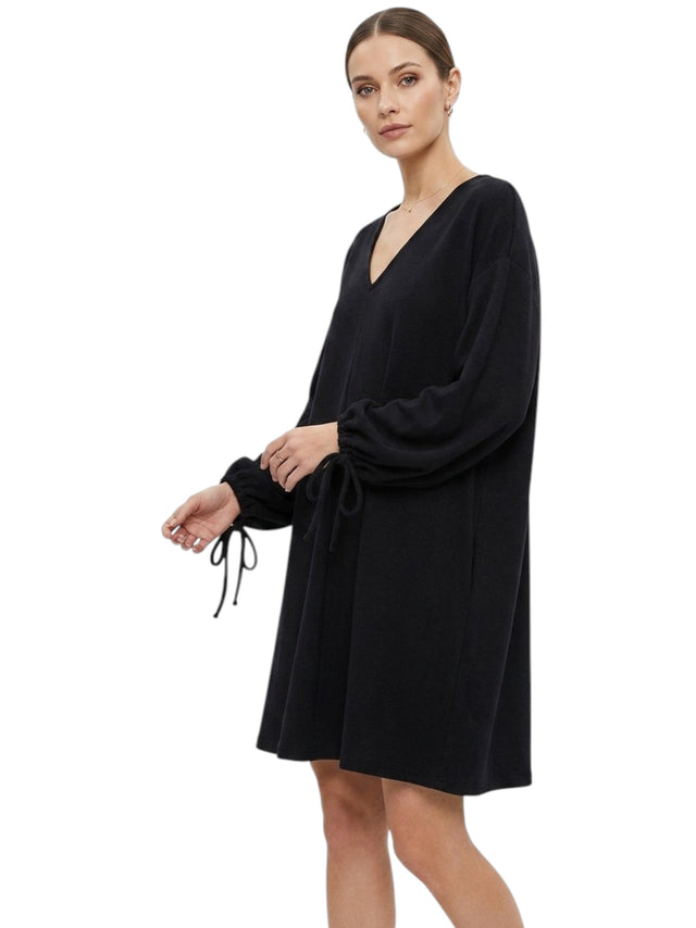 Image for Women's Plain Solid Dress,Black