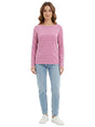 Image for Women's Striped Top,Fuchsia/White