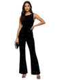 Image for Women's Velvet Pant With Pearl,Black