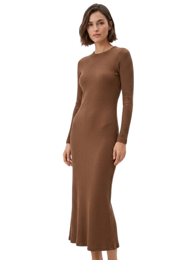 Image for Women's Ribbed Dress,Brown