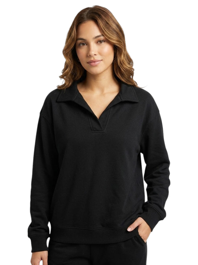 Image for Women's Plain Solid Sweaters,Black