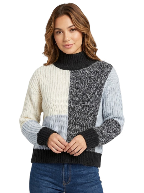 Image for Women's Colorblocked Knitted Sweaters,Multi
