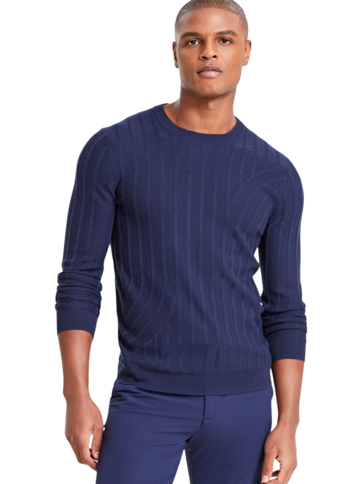 Image for Men's Textured Sweaters,Navy