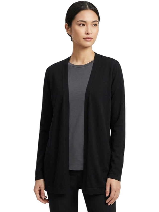 Image for Women's Plain Solid Cardigan,Black