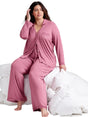 Image for Women's Textured Lace Sleepwear Set,Berry Pink