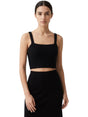 Image for Women's Knitted Crop Top,Black