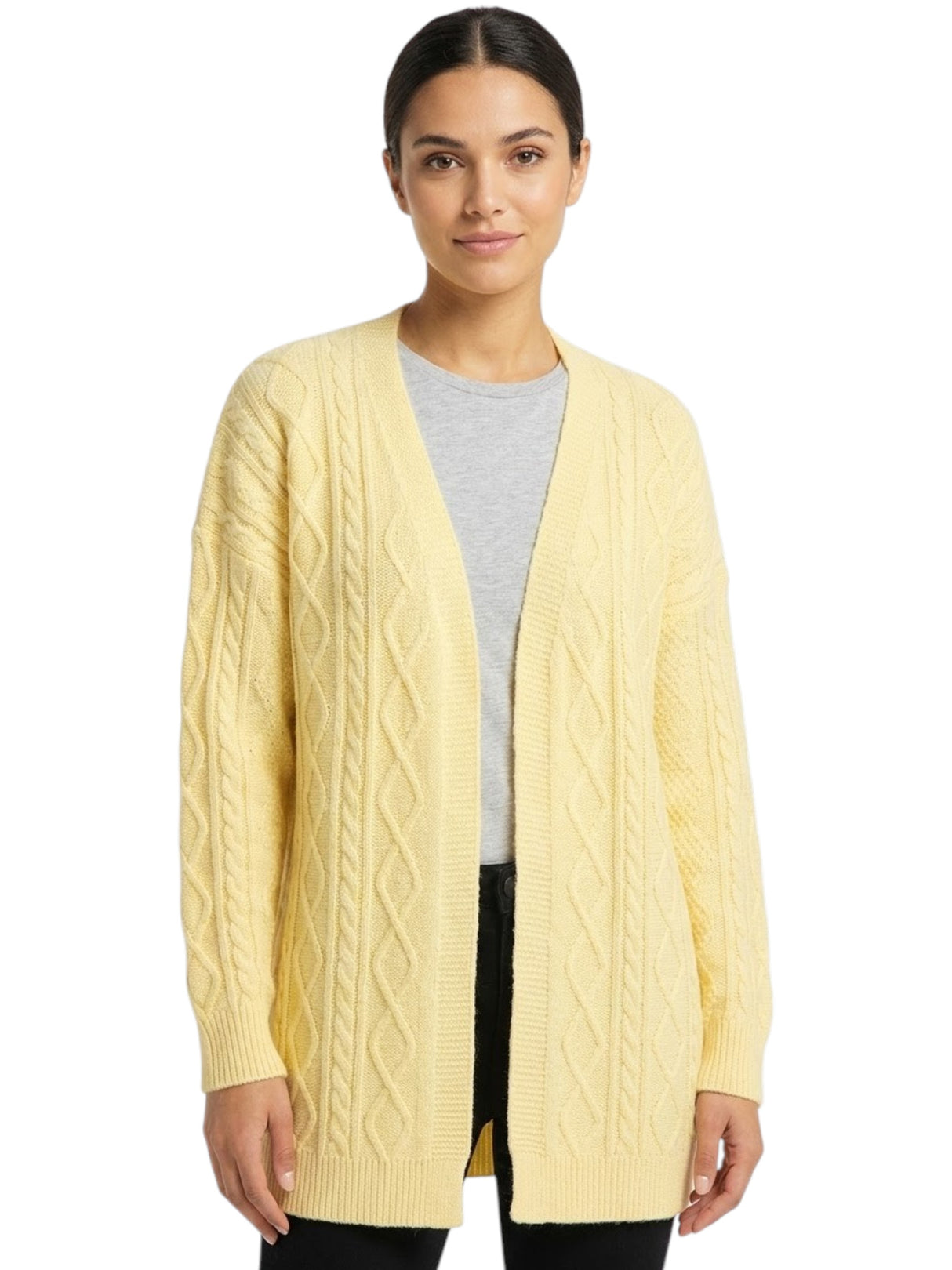 Image for Women's Knitted Cardigan,Yellow