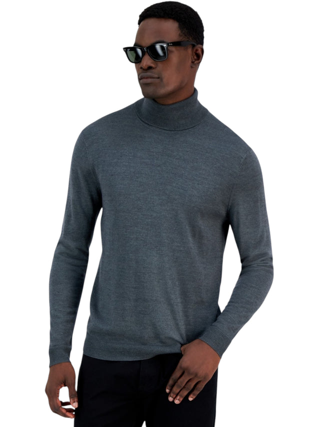 Image for Men's Plain Solid Sweaters,Dark Grey