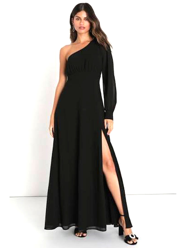 Image for Women's Plain Solid Dress,Black