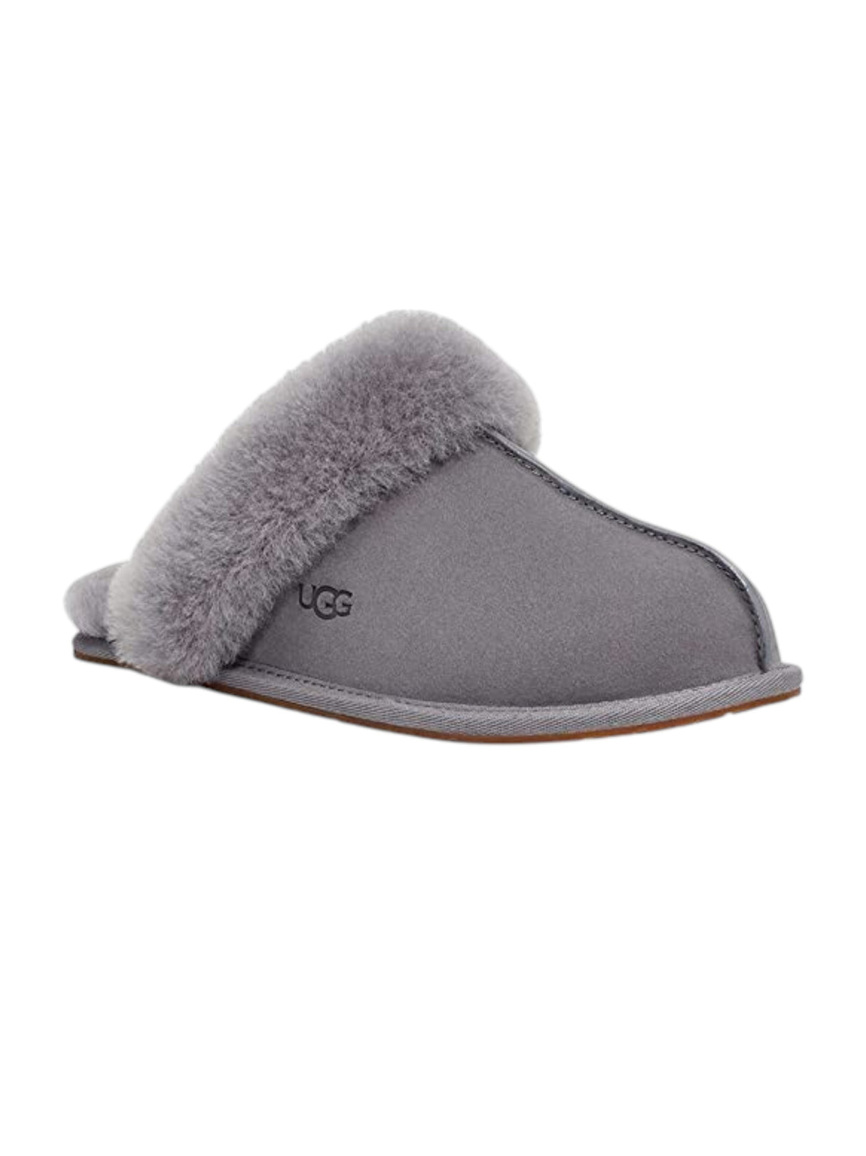 Image for Women's Plain Slippers With Faux Fur,Grey