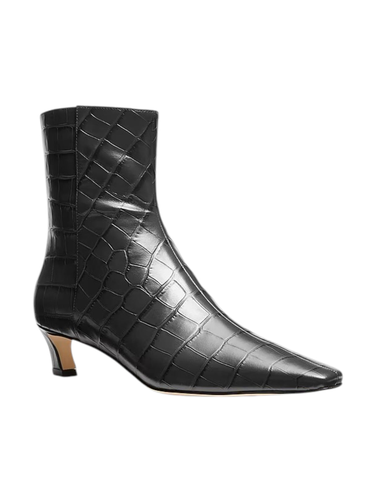 Image for Women's Textured Leather Ankle Boots,Black