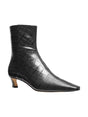Image for Women's Textured Leather Ankle Boots,Black