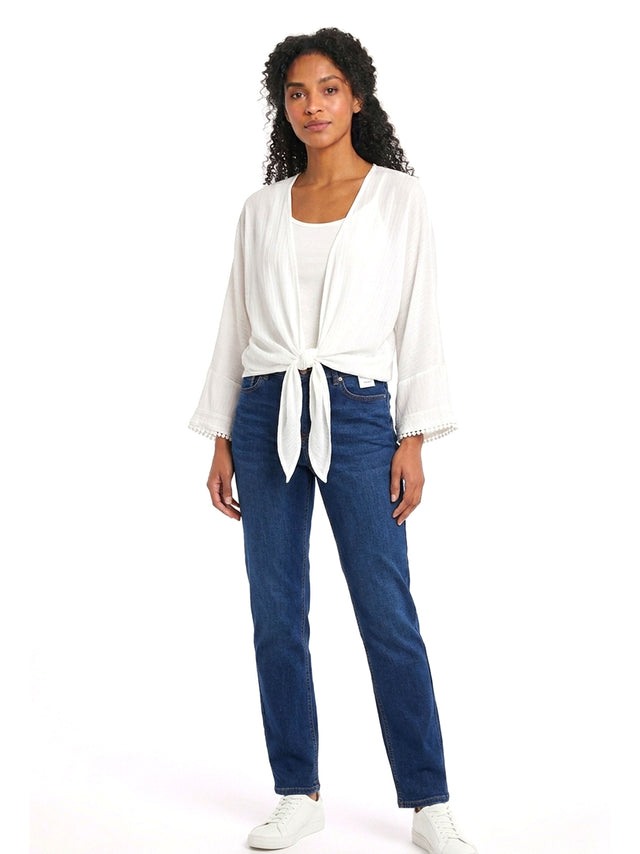 Image for Women's Striped Glitter Gardigan,White