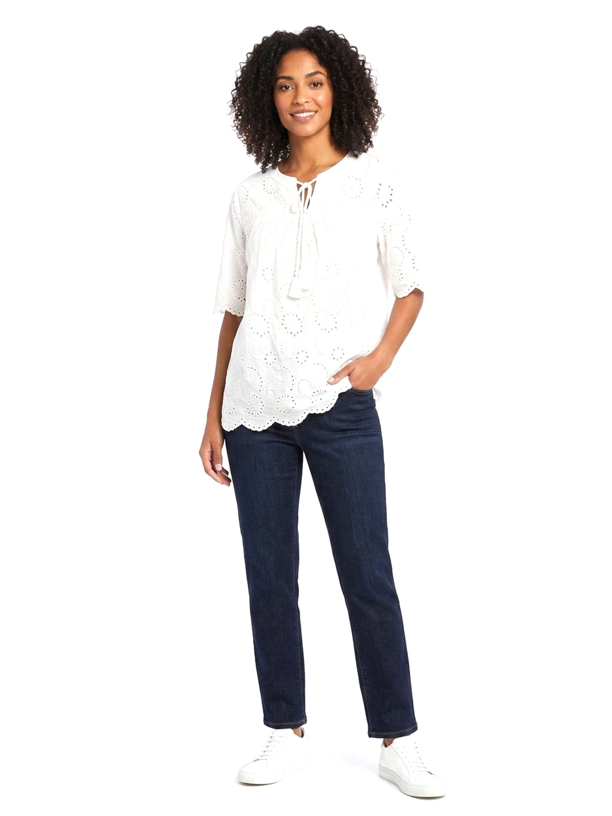 Image for Women's Textured Top,White