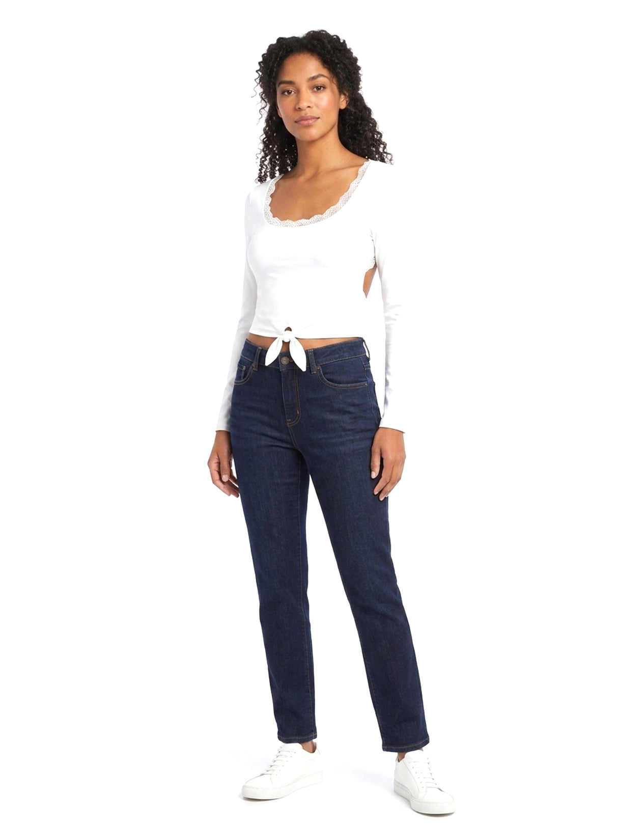 Image for Women's Plain Solid Top Open Back,White