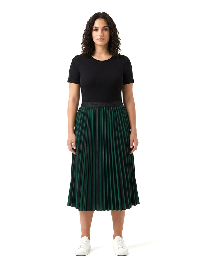 Image for Women's Colorblocked Dress,Black/Green