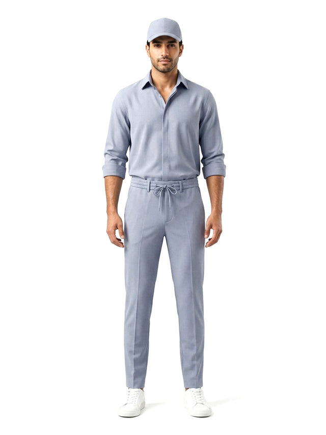 Image for Men's Plain Solid Pant,Light Dusty Blue