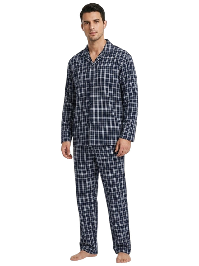 Image for Men's Plaid Sleepwear Set 2Pieces,Navy