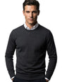 Image for Men's Plain Solid Sweaters,Dark Grey