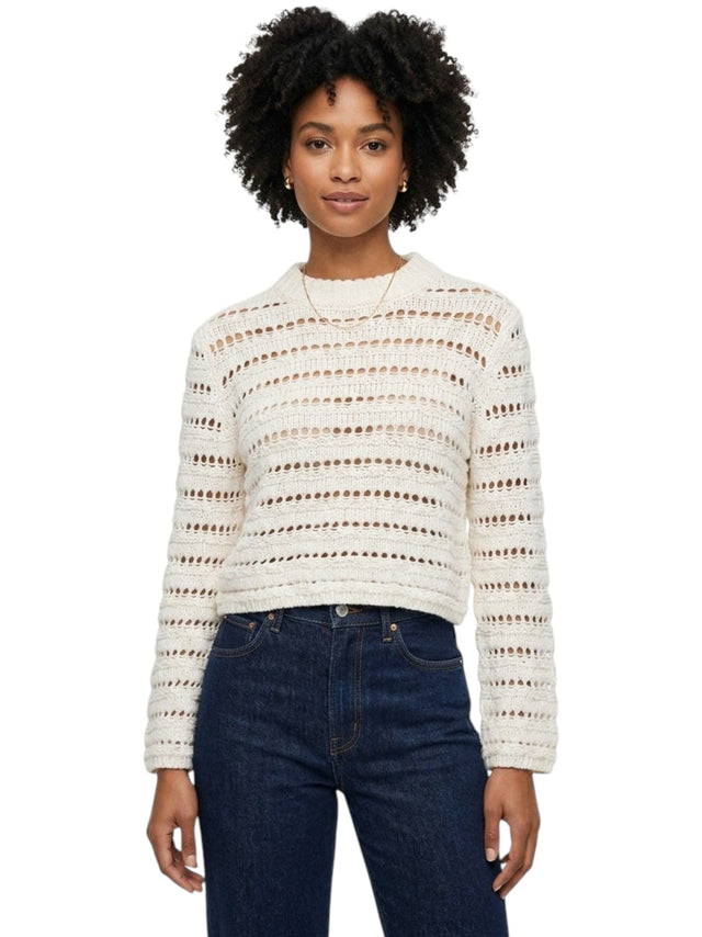 Image for Women's Open Knitted Sweaters,Off White