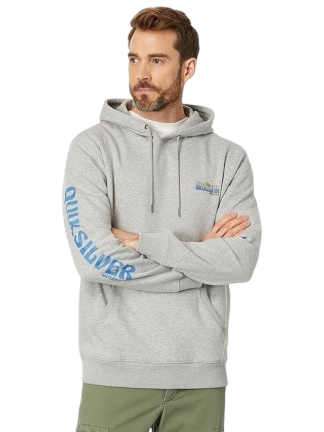Image for Men's Printed Back Hoodies,Grey