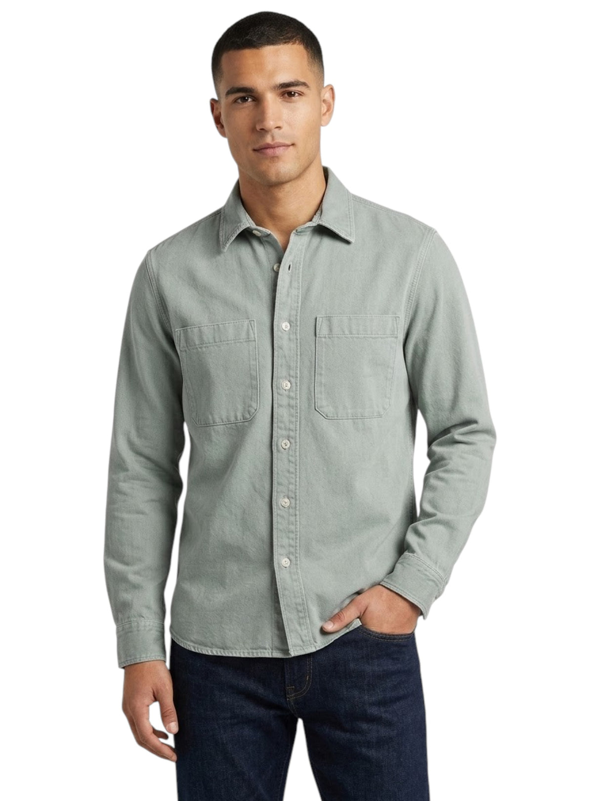 Image for Men's Plain Solid Dress Shirt,Mint Green