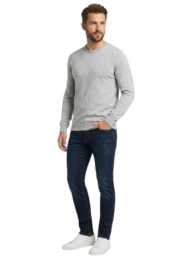 Image for Men's Plain Solid Sweaters,Light Grey