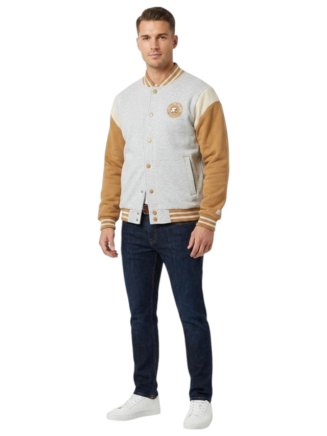 Image for Men's Colorblocked Jacket,Grey/Light Brown