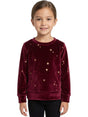 Image for Kids Girl's Printed Velvet Top,Burgandy