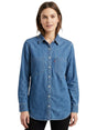 Image for Women's Plain Solid Denim Chemise,Blue