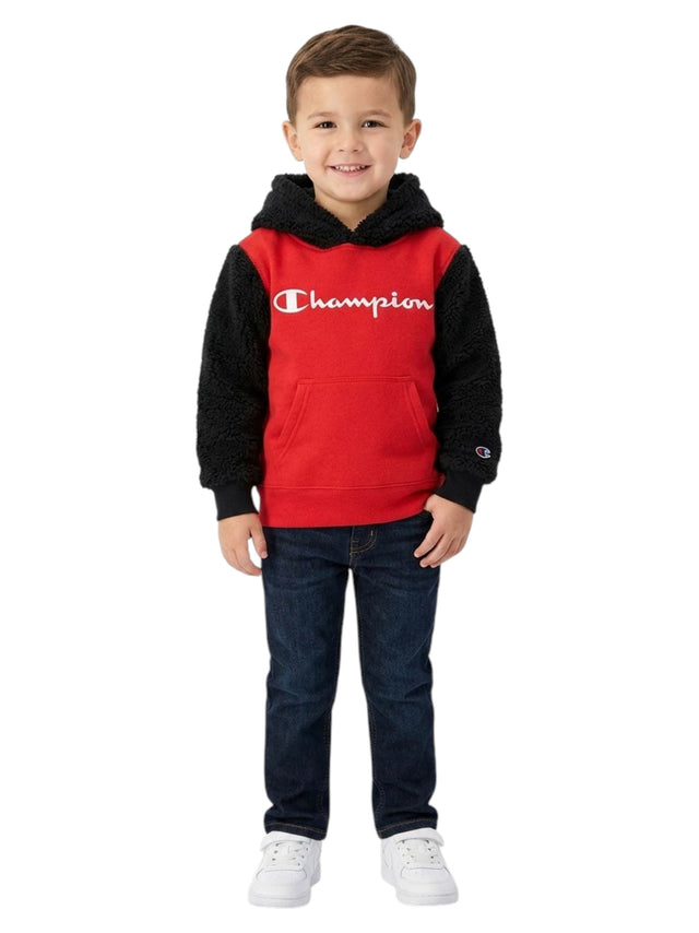 Image for Kids Boy's Brand Logo Printed Hoodies With Faux Fur,Red