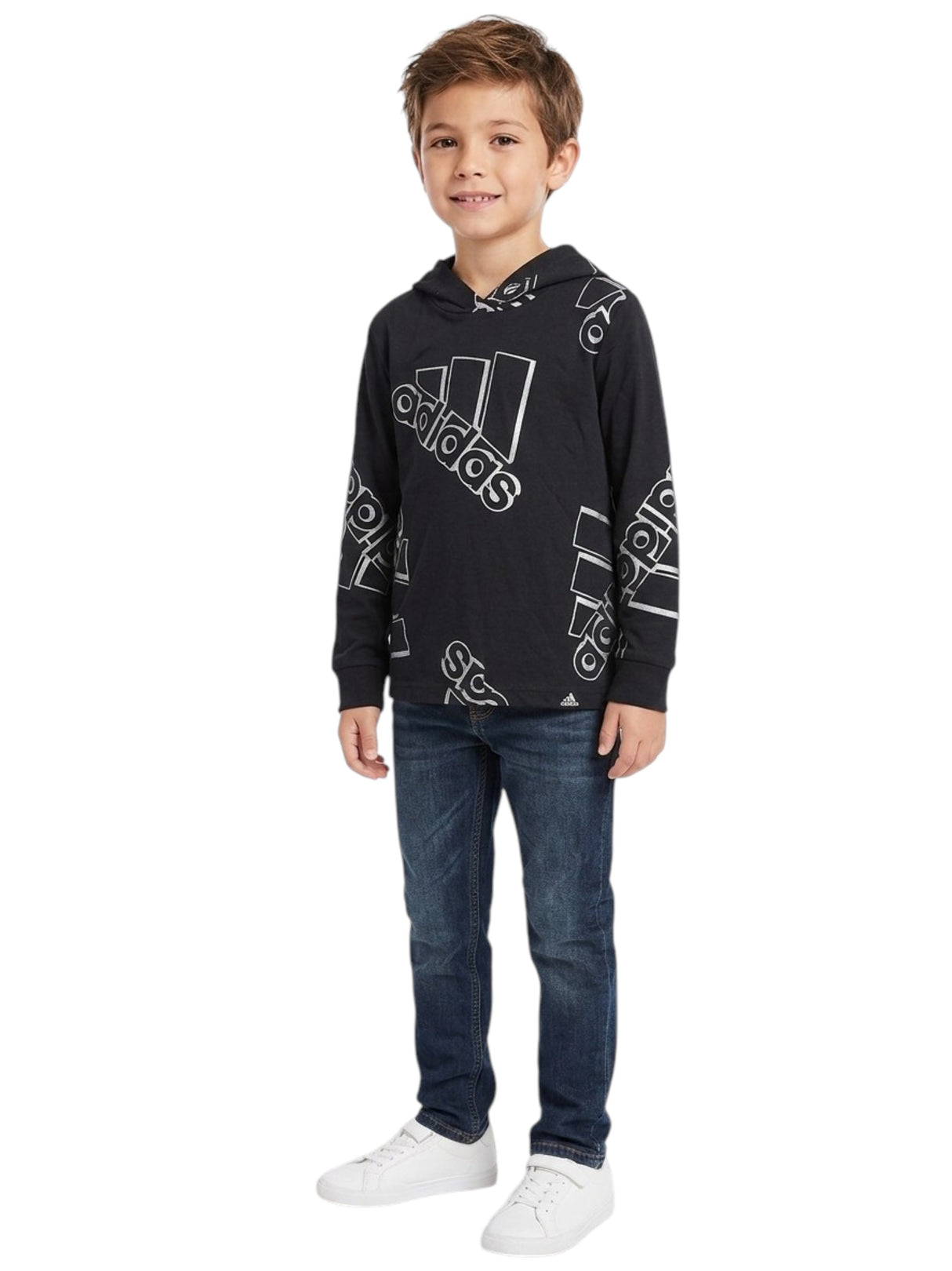 Image for Kids Boy's Brand Logo Printed Hoodies,Black