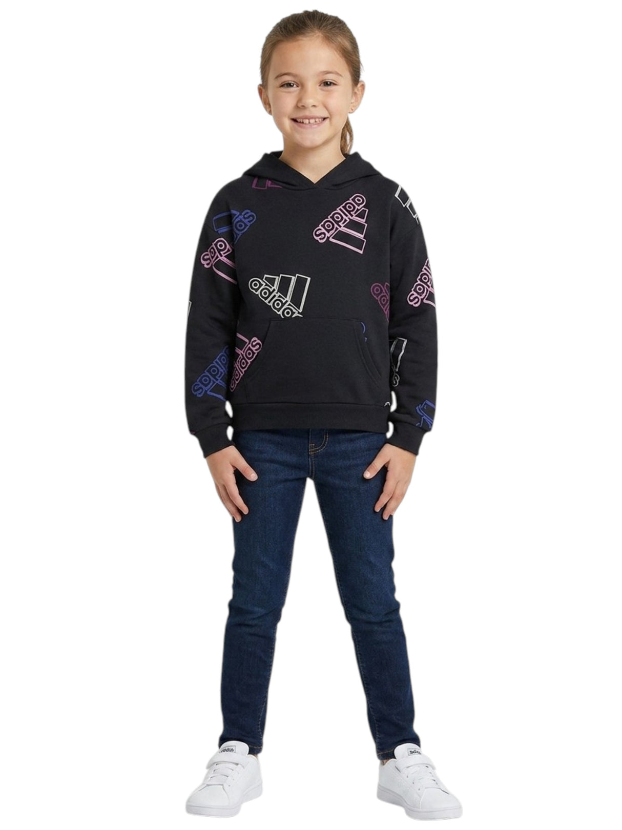 Image for Kids Girl's Brand Logo Printed Hoodies,Black