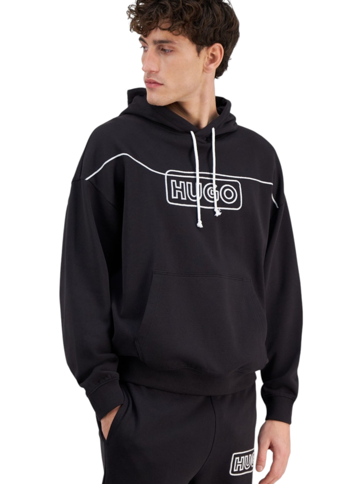 Image for Men's Brand Logo Printed Hoodies,Black