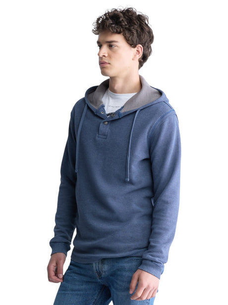 Image for Men's Textured Hoodies,Navy