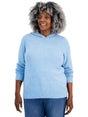 Image for Women's Textured Knitted Hoodies,Blue