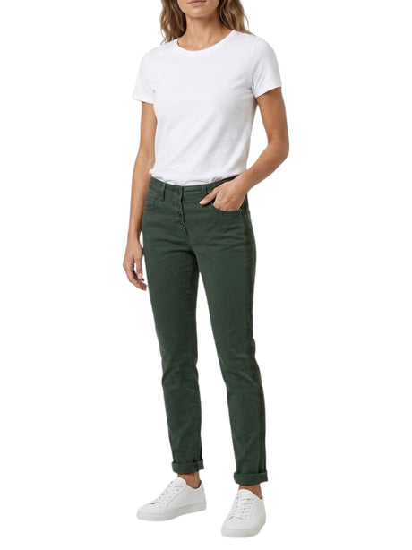 Image for Women's Plain Solid Jeans,Olive