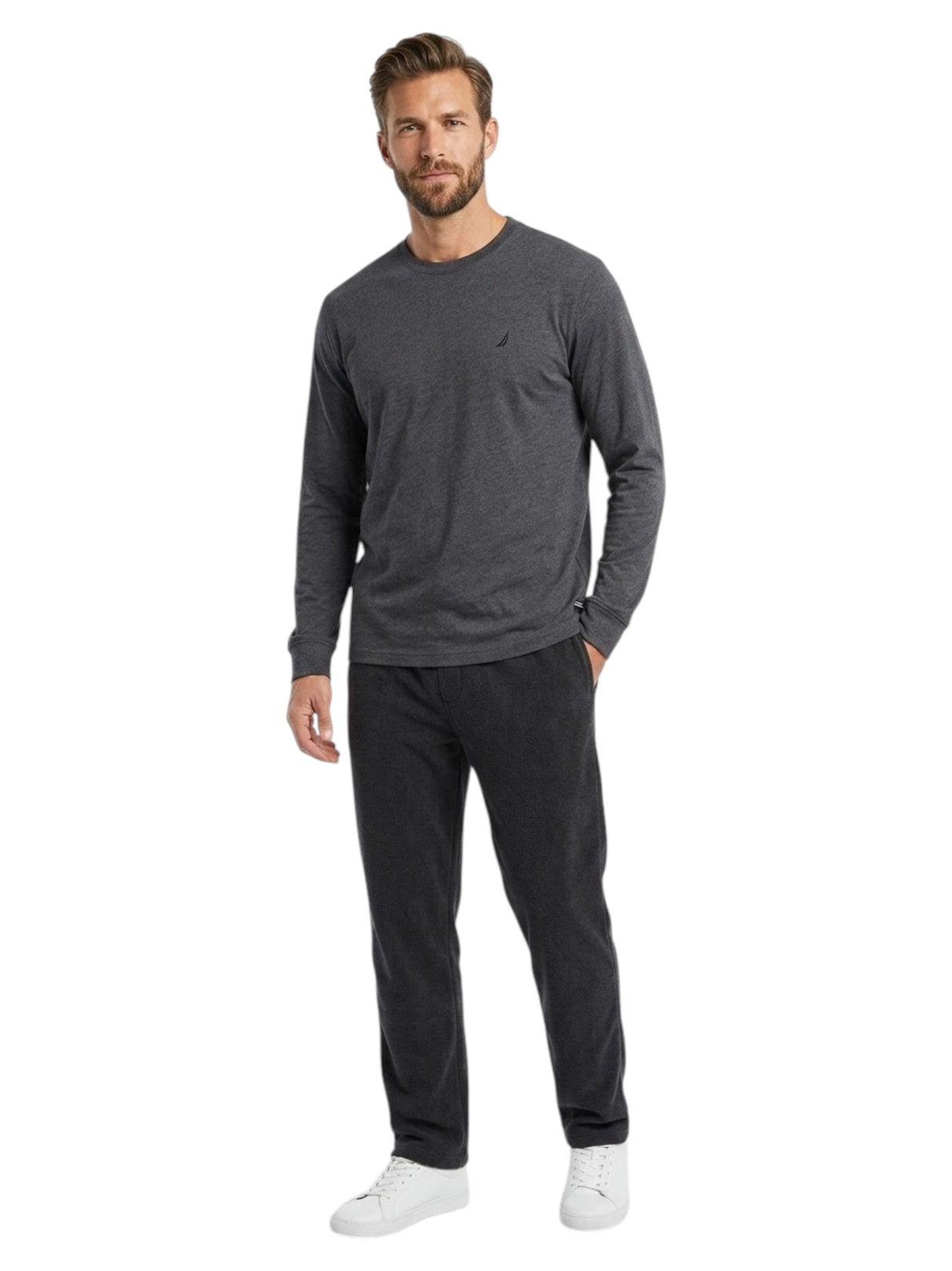 Image for Men's Plain Solid Sweaters,Dark Grey