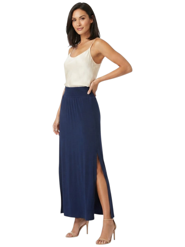 Image for Women's Ribbed Plain Skirt,Navy