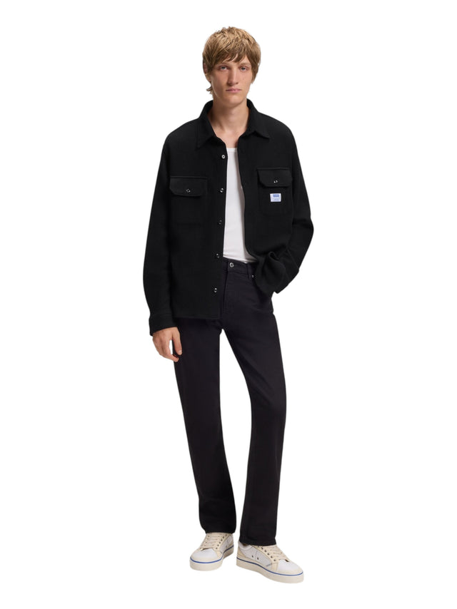 Image for Men's Ribbed Knit Zip Shirt,Black