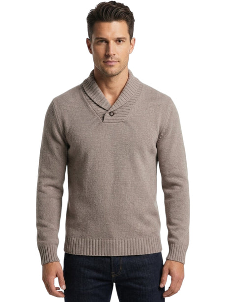 Image for Men's Textured Knit Polo Sweater,Beige