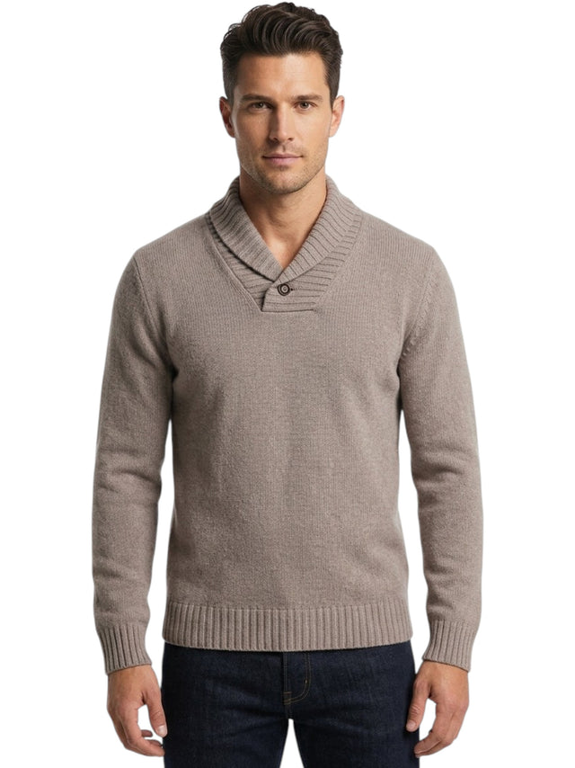 Image for Men's Textured Knit Polo Sweater,Beige