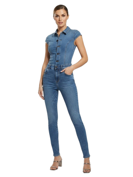 Image for Women's Plain Jumpsuit Jeans,Blue