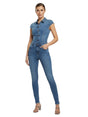 Image for Women's Plain Jumpsuit Jeans,Blue