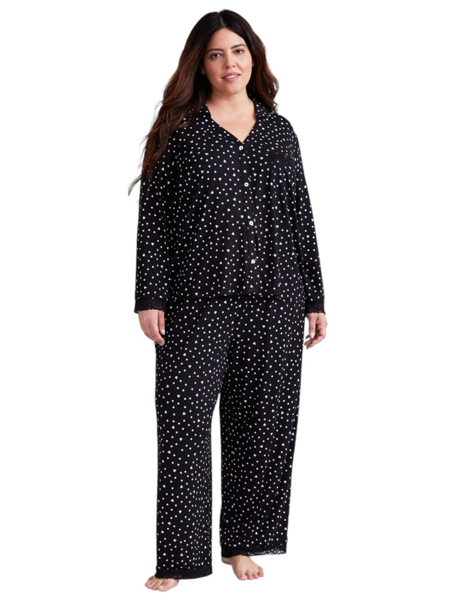 Image for Women's Printed Sleepwear Set 2 Pieces,Black