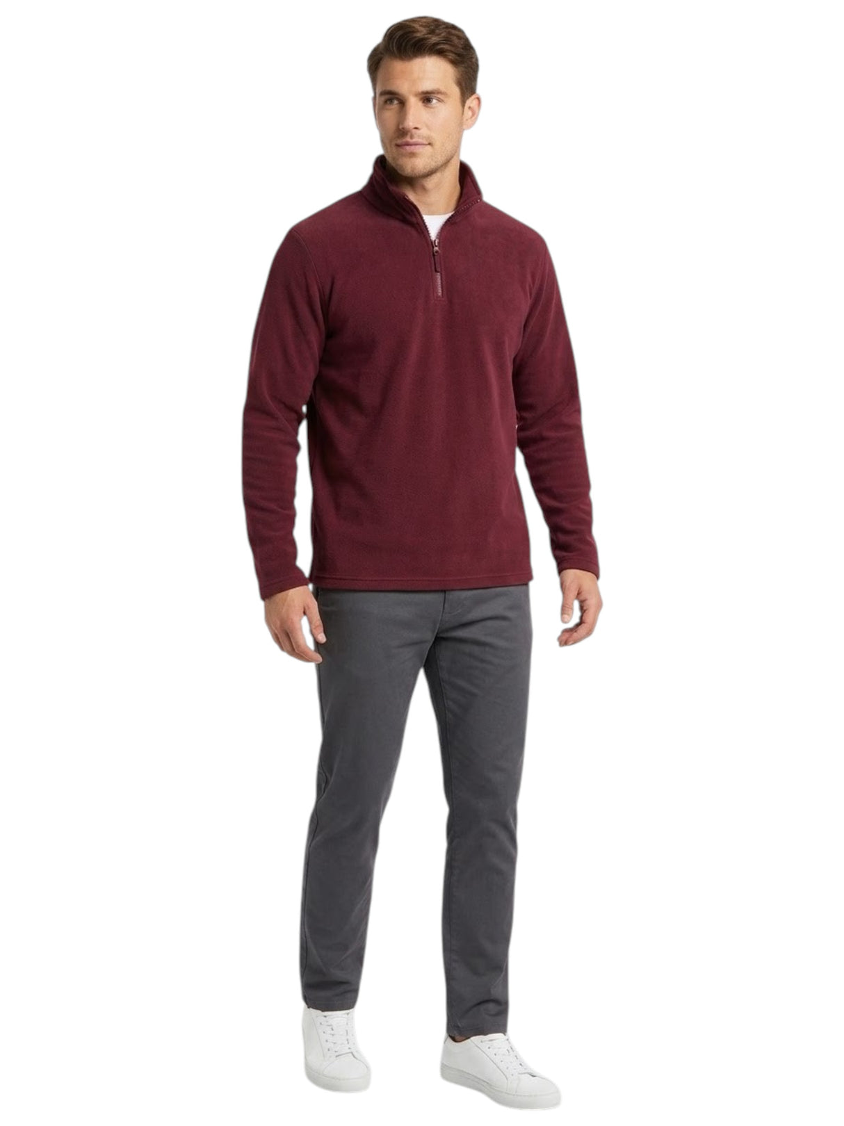 Image for Men's Plain Solid Sweaters,Burgandy