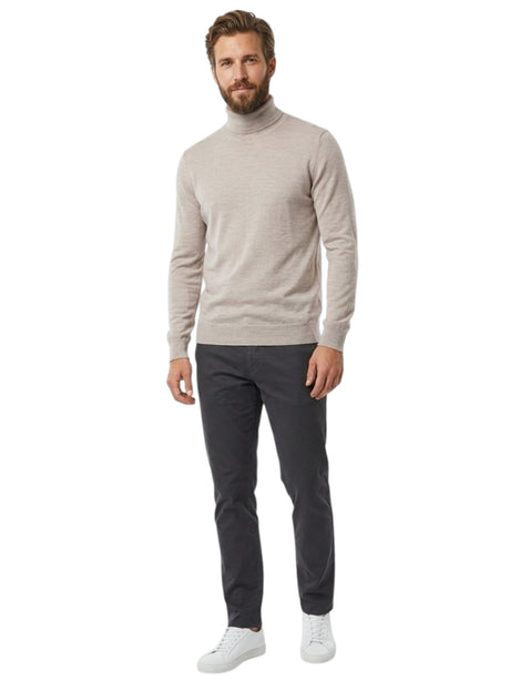 Image for Men's Plain Solid Sweaters,Beige