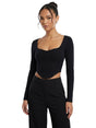 Image for Women's Plain Solid Crop Top,Black