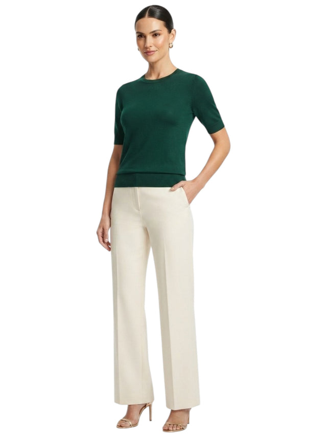 Image for Women's Plain Solid Top,Dark Green