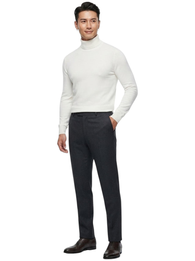 Image for Men's Plain Solid Sweaters,White